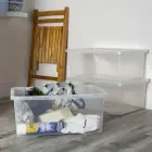 Коробка с крышкой Textile Box 18,5л 39,6x34,3x17,3cм прозрачная Фото num