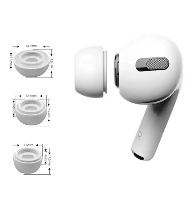 Амбушюры Tech-Protect для AirPods Pro 1 | 2 размеров S | M | L - белые (3 шт.) Фото num