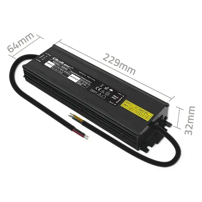 Qoltec LED Driver IP67 150W | 12V | 12.5A | Waterproof | Black Foto 7