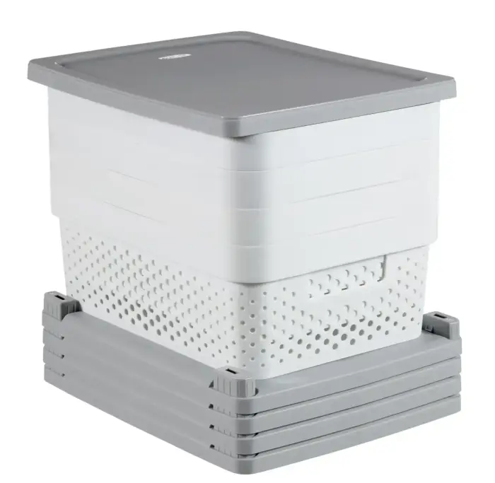 Infinity 4 compartment wheeled chest 11L 30x36x69cm grey/white Photo