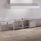 Stół blat roboczy centralny stalowy z półką 80 x 60 cm Фото num