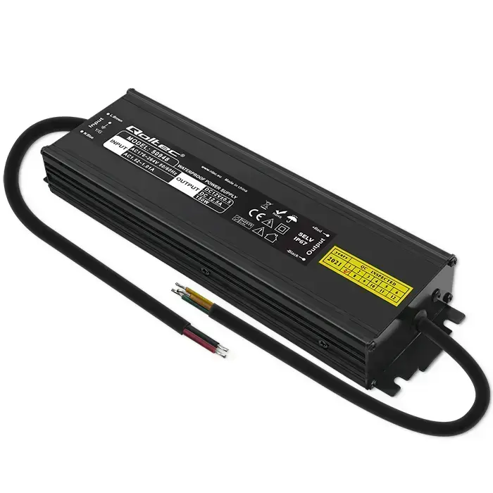 Qoltec LED Driver IP67 150W | 12V | 12.5A | Waterproof | Black Foto 3