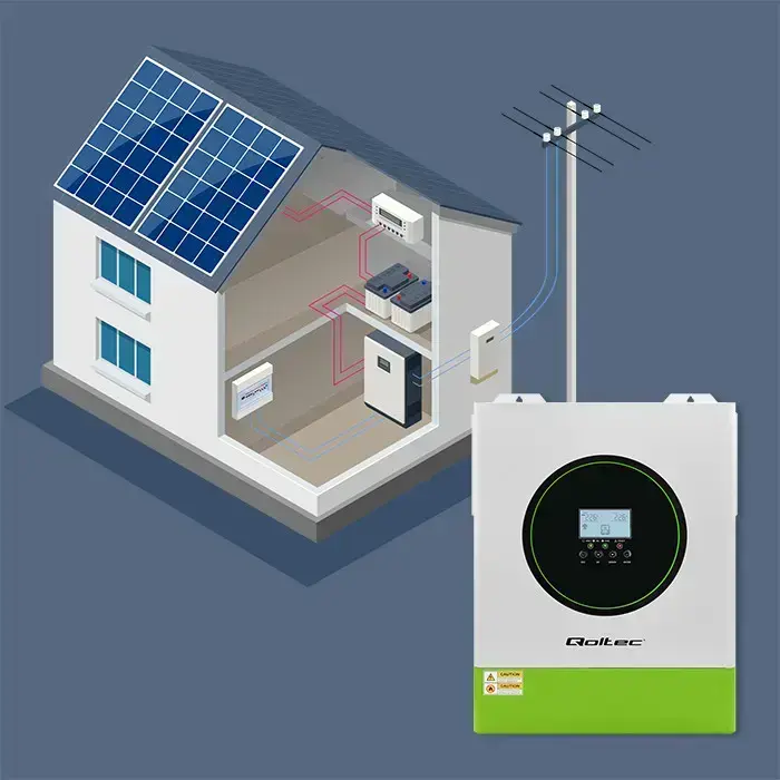 Qoltec Hybrid Solar Inverter Off-Grid 11000W | 160A | 48V| MPPT | BMS | AGM GEL LiFePO4 | Sinus | Wi-Fi option | Power factor 1.0  Foto 6