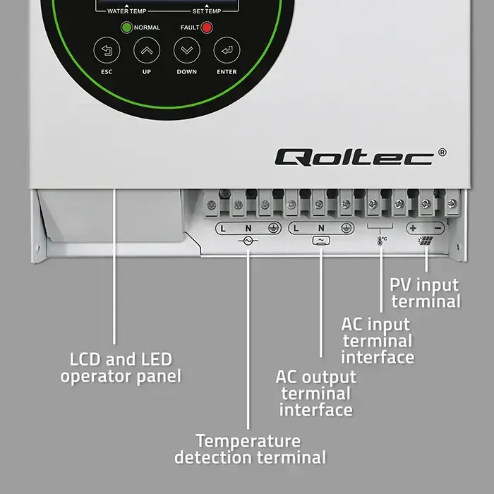 Qoltec Solar Inverter for water heating ECO Solar Boost | MPPT | BYPASS | LCD | 4kW Foto 6