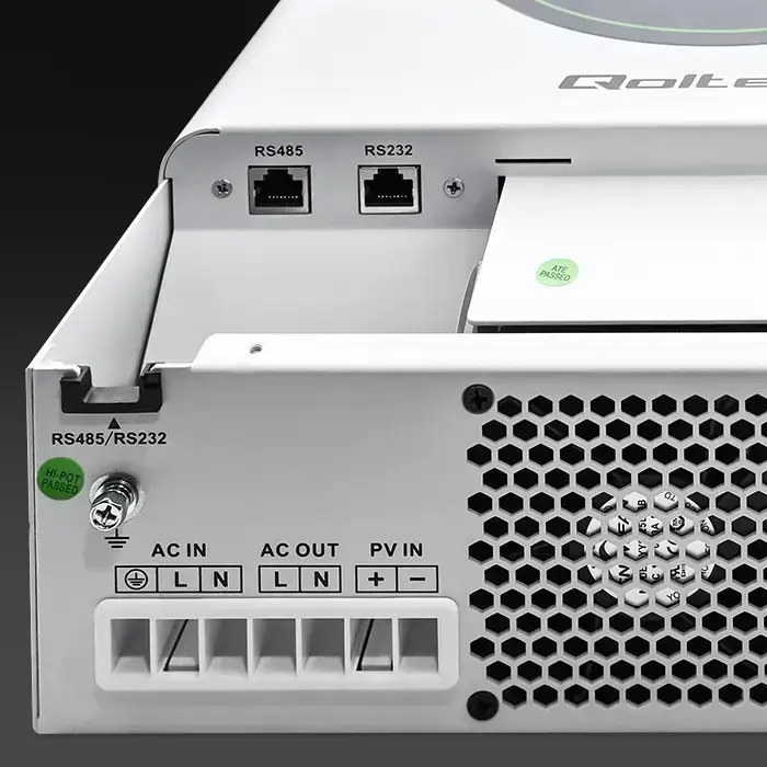 Qoltec Hybrid Solar Inverter Off-Grid 3500W | 100A | 24V| MPPT | BMS |  AGM GEL LiFePO4 | Wi-Fi option | Sinus | Power factor 1.0  Foto 9