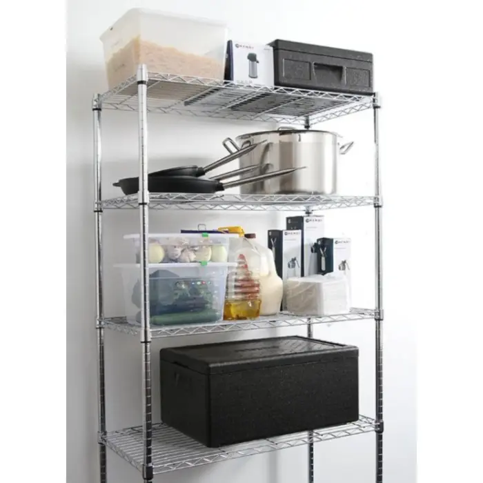 Regał magazynowy skręcany 5 półkowy czarny 91x45x183 cm - Hendi 812990 Foto 3