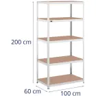 Regał magazynowy metalowy 5 półek 750 kg 100 x 60 x 200 cm szary Foto 7