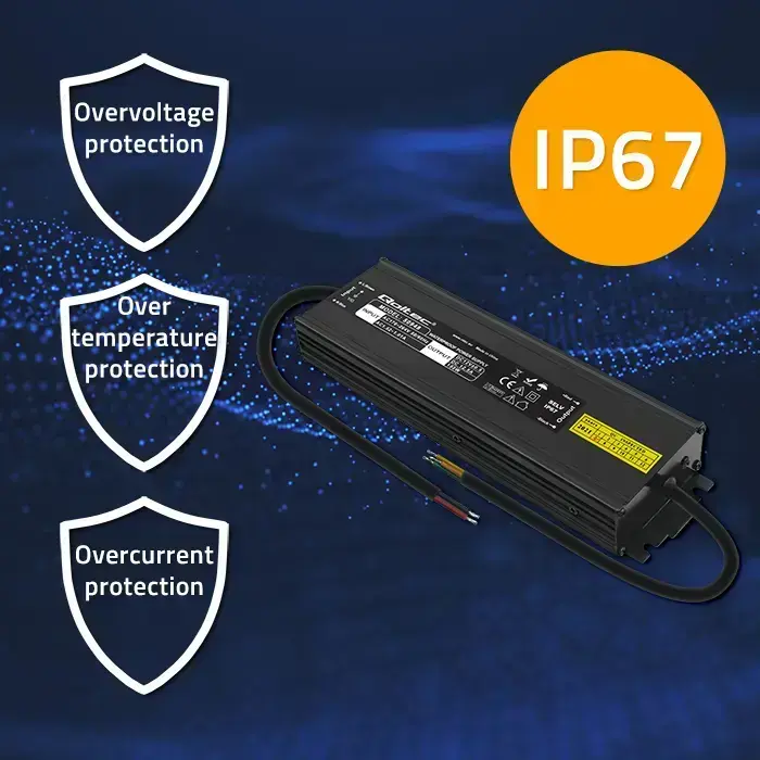 Qoltec LED Driver IP67 150W | 12V | 12.5A | Waterproof | Black Foto 4