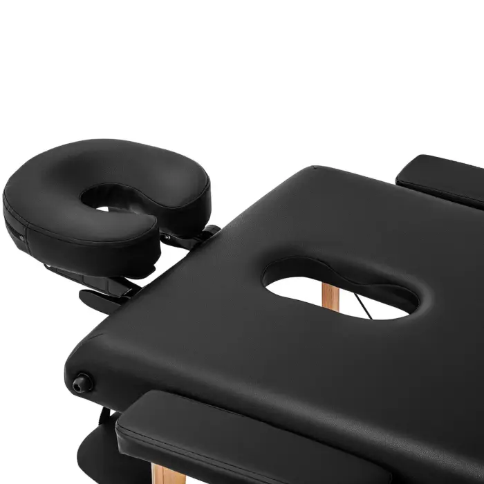 Stół łóżko do masażu drewniane przenośne składane Toulouse Black do 227 kg czarne Фото num