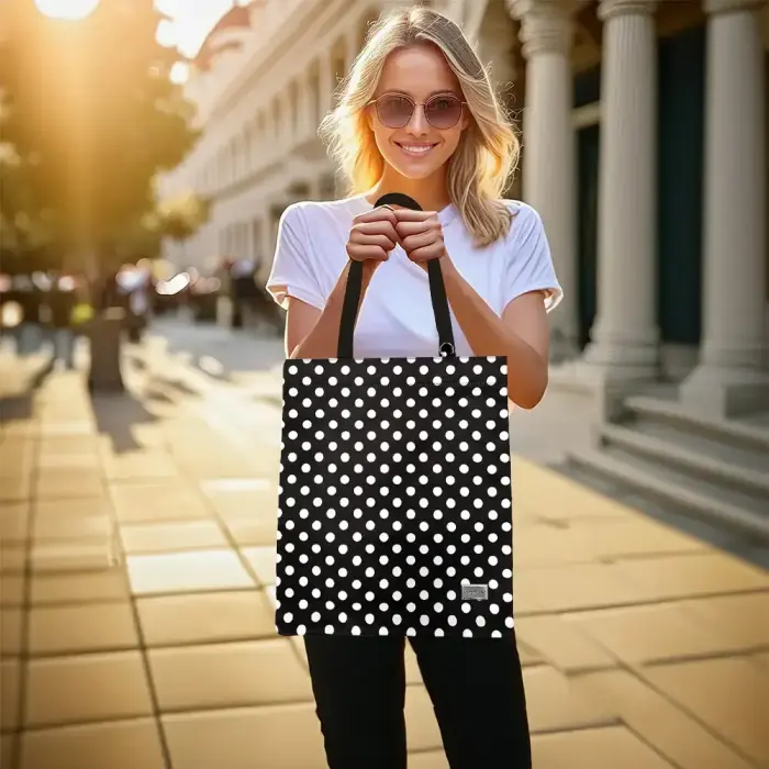 Shopping bag Wonder pattern 2 black polka-dot Photo