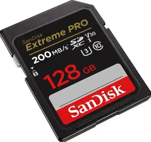 SanDisk memory card 128GB Extreme Pro SDXC C10 V30 UHS-I U3 Photo