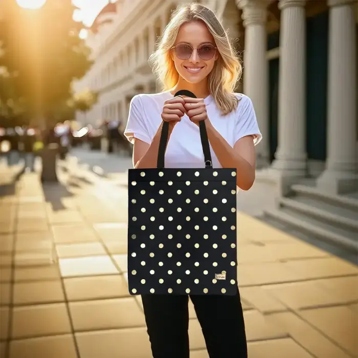 Shopping bag Wonder wzór 2 gold polka-dot Foto 5
