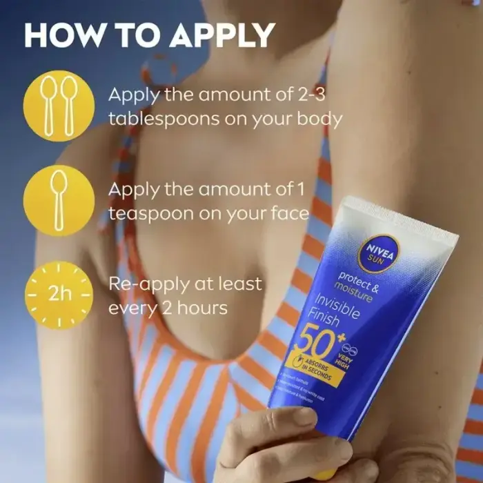 NIVEA SUN Protect & Moisture Hydrating Tanning Milk with Hyaluronic Acid SPF 50+ 150 Ml Foto 11