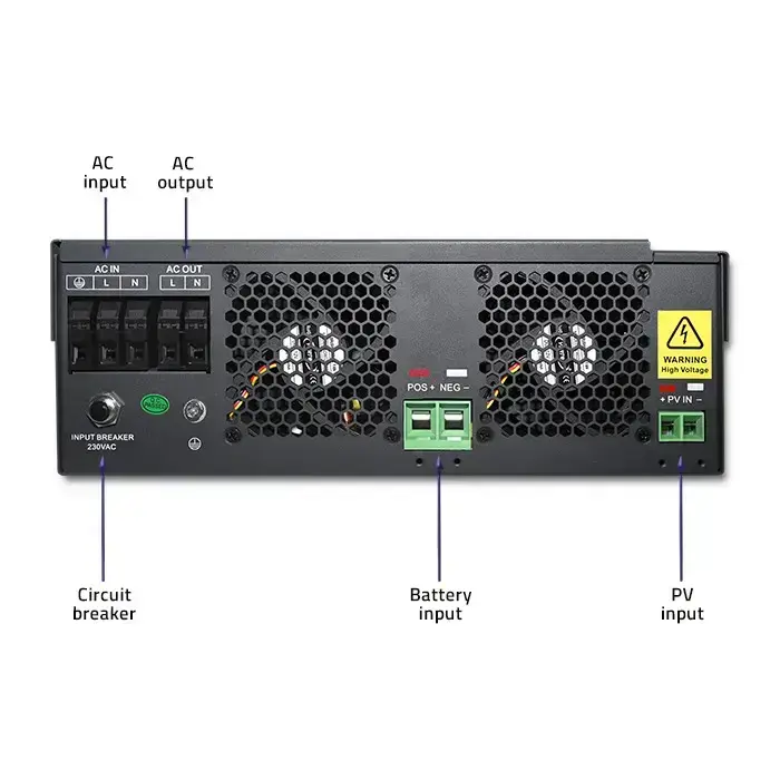 Qoltec Hybrid Solar Inverter Off-Grid 6KVA | 3,5kW | 100A | 24V | MPPT | Sinus Photo