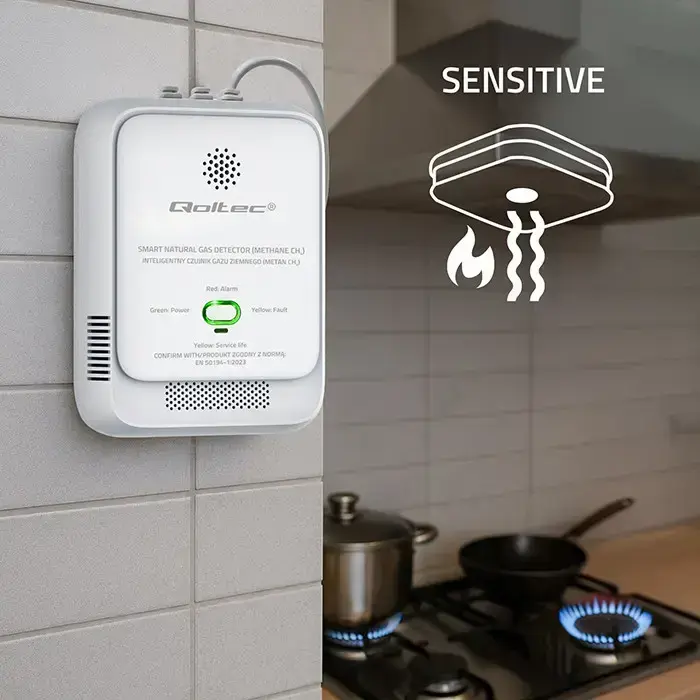 Qoltec  Certified natural gas leak sensor | CH4 detector | NG | 85dB alarm | LED Фото num