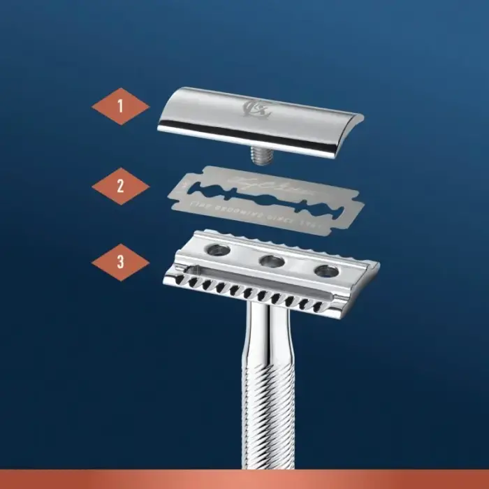 Gillette King Double Edge Safety Razor - Razor + 5 Replacement Blades Foto 5