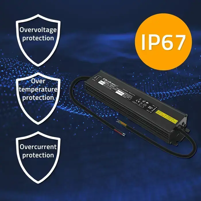Qoltec LED Driver IP67 100W | 12V | 8.3A | Waterproof | Black Фото num