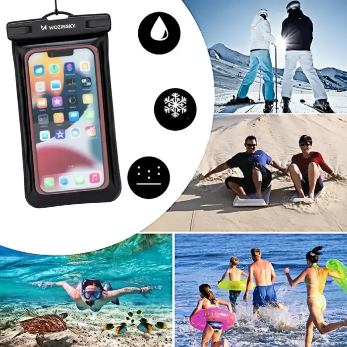 Wozinsky WWE-01 waterproof case with PVC armband - black Photo
