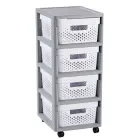 Infinity 11L 4 compartment wheeled chest 30x36x69cm grey/white Photo