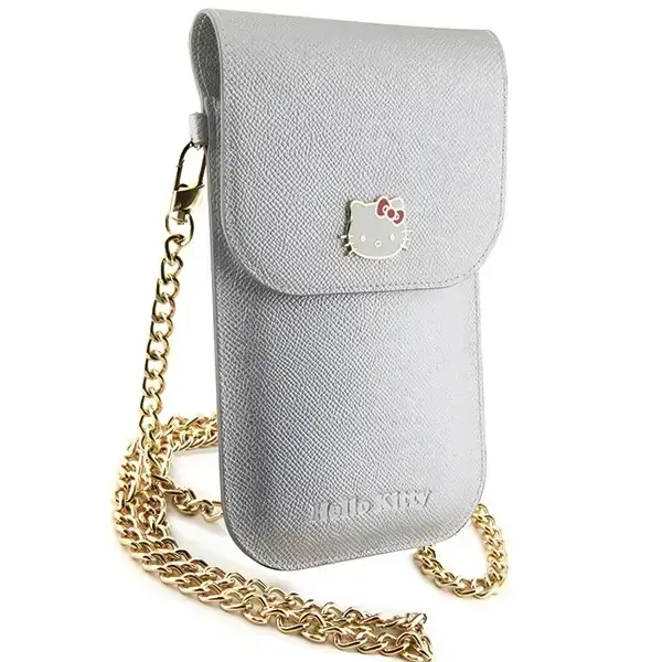 Hello Kitty Leather Metal Logo Chain bag - silver Photo
