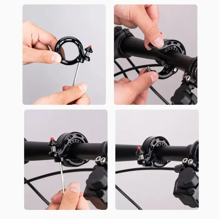 Dzwonek rowerowy w kształcie litery Q 100db - czarny Foto 8