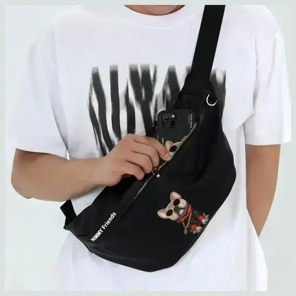 Nimmy Nerka na ramię khaki Crossbody      Glasses Cool Dog Foto 10