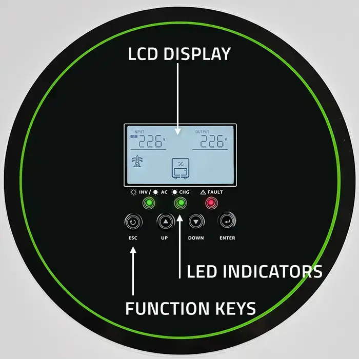 Qoltec Hybrid Solar Inverter Off-Grid 11000W | 160A | 48V| MPPT | BMS | AGM GEL LiFePO4 | Sinus | Wi-Fi option | Power factor 1.0  Foto 7