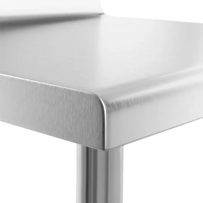 Stół blat roboczy stalowy nierdzewny przyścienny z rantem i półką 60x60cm Фото num