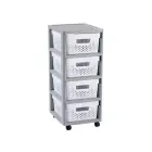 Infinity 4 compartment wheeled chest 11L 30x36x69cm grey/white Photo