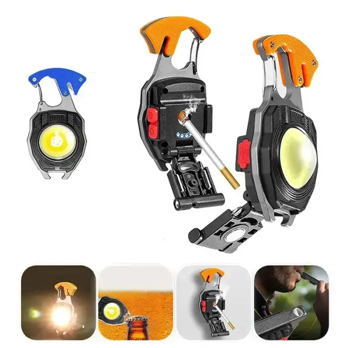 Mini flashlight LED keychain W5147 Type C with 2 screwdriver bits blue Photo