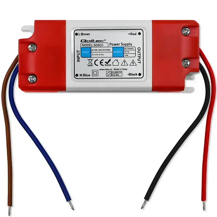 Qoltec LED power supply IP20 | 12W | 12V | 1A Photo