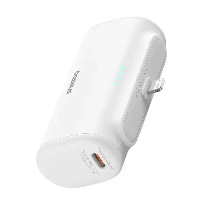 Baseus Compact IP external battery (powerbank) | 5000 mAh | 20W | USB-C, Lightning | white Photo