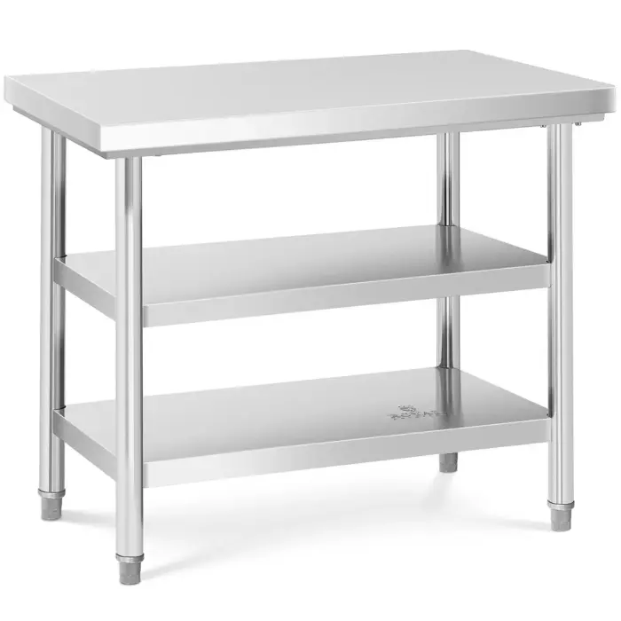 Stół blat roboczy stalowy nierdzewny z 2 półkami 100x70cm Фото num