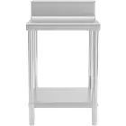 Stół blat roboczy stalowy nierdzewny przyścienny z rantem i półką 60x60cm Фото num