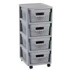 Комод на колесиках с 4 перфорированными ящиками 11л Infinity серый Фото num