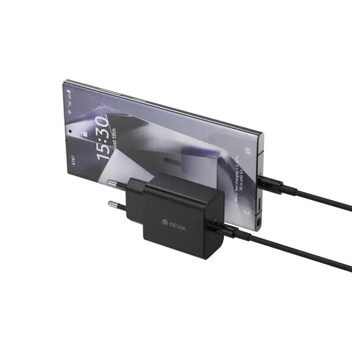 Devia wall charger Rocket PD 45W 1x USB-C white + cable USB-C - USB-C Photo