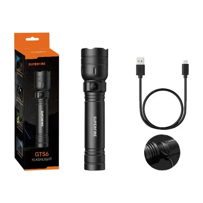 Superfire GTS6 flashlight, 360 lm, USB-C, 7W, 5 modes, 150m Photo