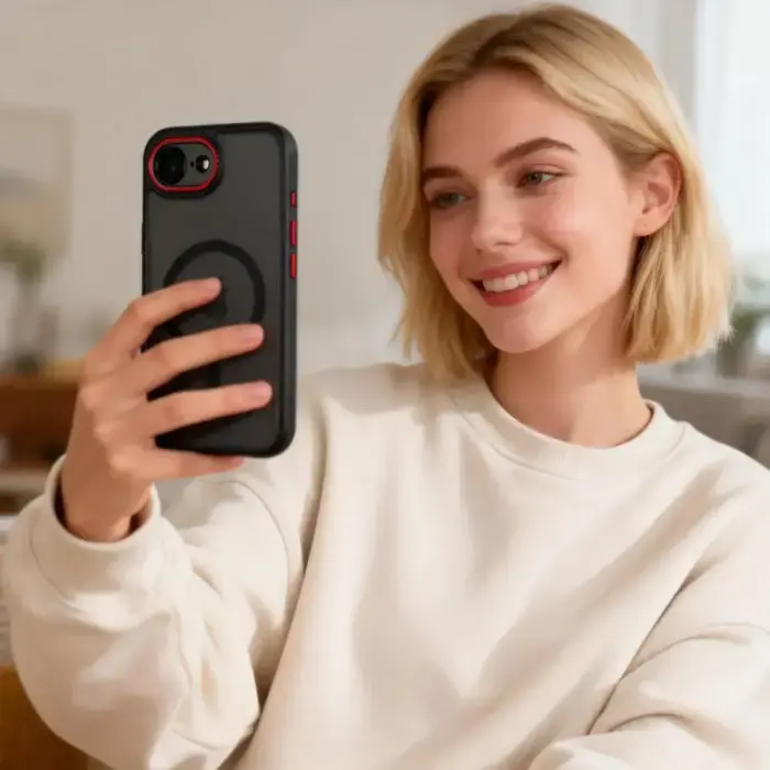 TECH-PROTECT MAGCAM MAGSAFE IPHONE 16E / 17E BLACK/RED Photo