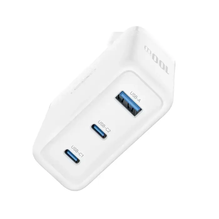 XO wall charger CE35 PD 100W 2x USB-C 1x USB white Photo
